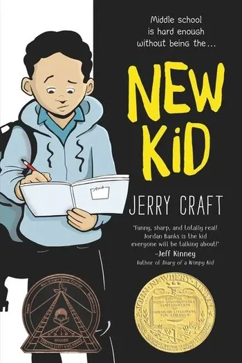 Book cover of the graphic novel New Kid, written and illustrated by Jerry Craft.
